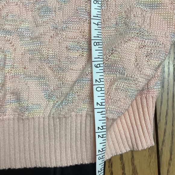 Vintage Henley Sweater Top, Medium Embellished Peach Made in Australia - Picture 10 of 12